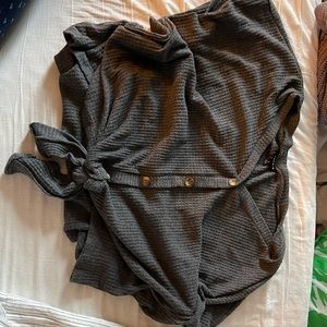 Torrid short sleeved waffle shirt with tie bottom